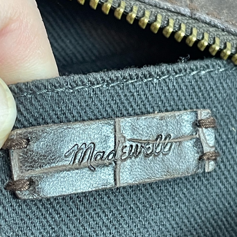Madewell transport camera bag brown croc embossed leather **NO STRAPS** - Picture 7 of 12